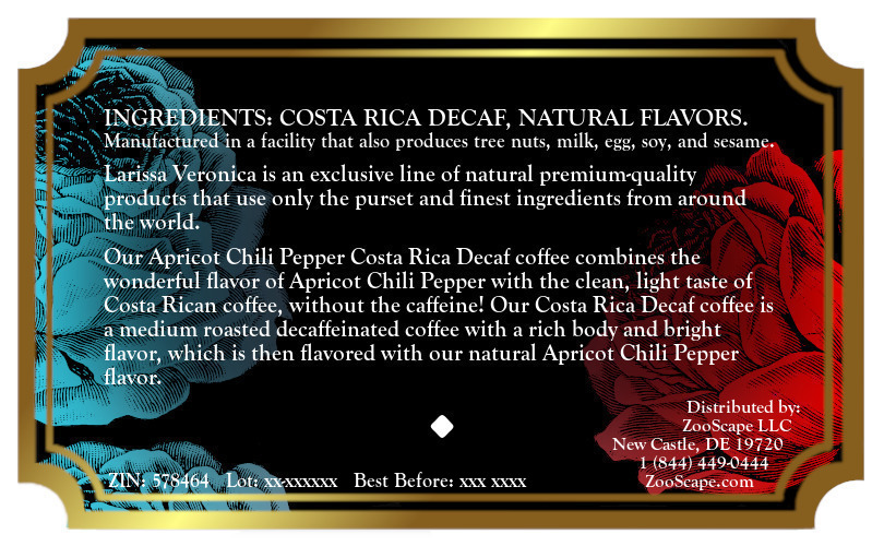 Apricot Chili Pepper Costa Rica Decaf Coffee <BR>(Single Serve K-Cup Pods)