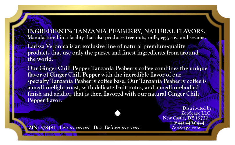Ginger Chili Pepper Tanzania Peaberry Coffee <BR>(Single Serve K-Cup Pods)