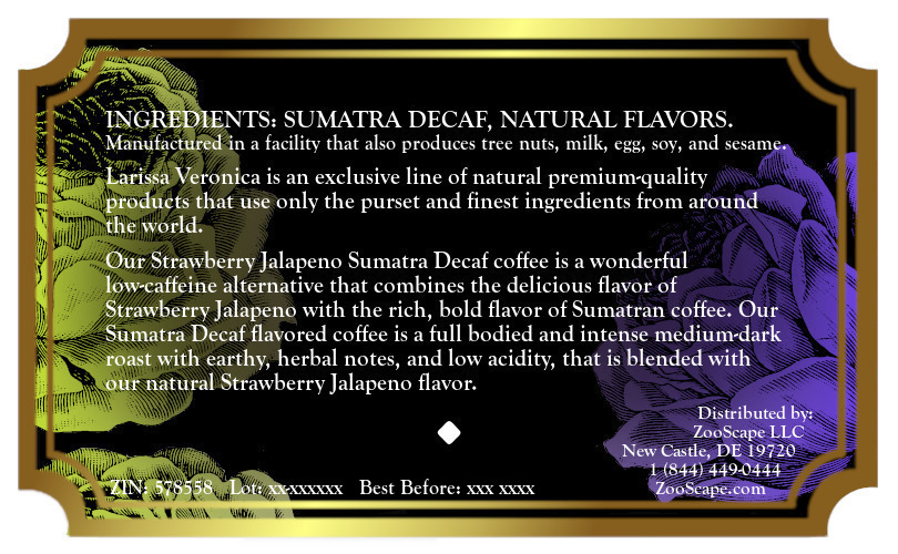 Strawberry Jalapeno Sumatra Decaf Coffee <BR>(Single Serve K-Cup Pods)