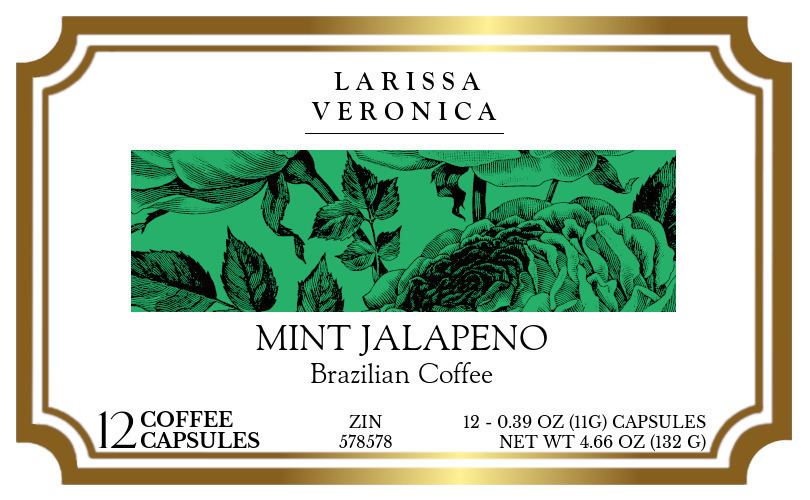 Mint Jalapeno Brazilian Coffee <BR>(Single Serve K-Cup Pods) - Label