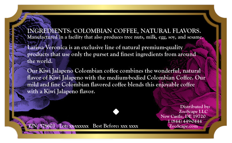Kiwi Jalapeno Colombian Coffee <BR>(Single Serve K-Cup Pods)