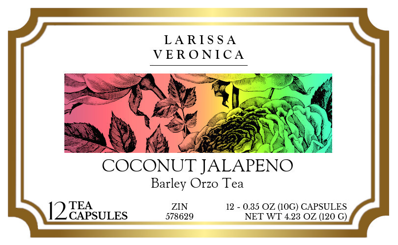 Coconut Jalapeno Barley Orzo Tea <BR>(Single Serve K-Cup Pods) - Label