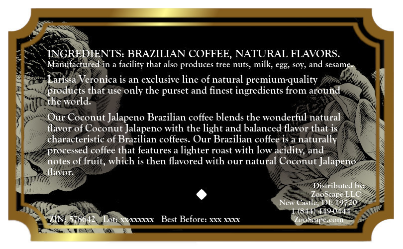 Coconut Jalapeno Brazilian Coffee <BR>(Single Serve K-Cup Pods)