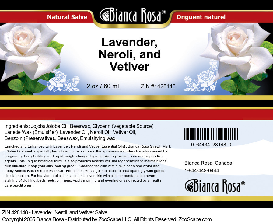 Lavender, Neroli, and Vetiver Salve - Label