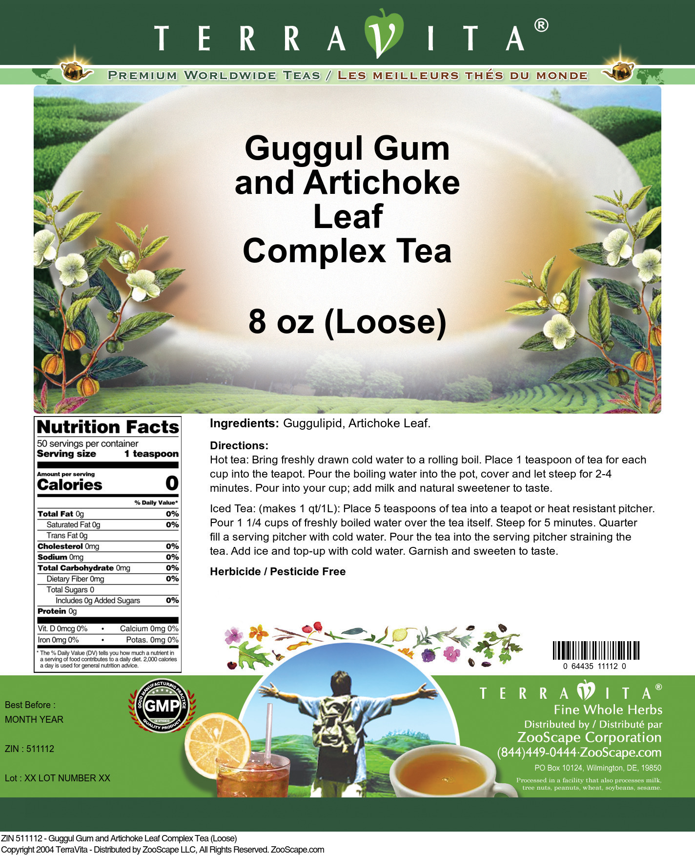 Guggul Gum and Artichoke Leaf Complex Tea (Loose) - Label