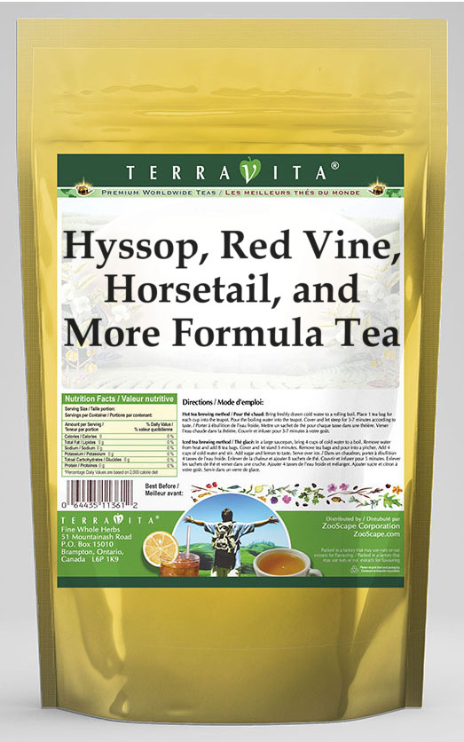 Hyssop, Red Vine, Horsetail, and More Formula Tea