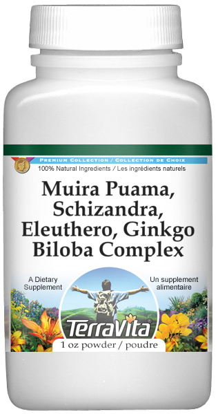 Muira Puama, Schizandra, Eleuthero, Ginkgo Biloba Complex Powder