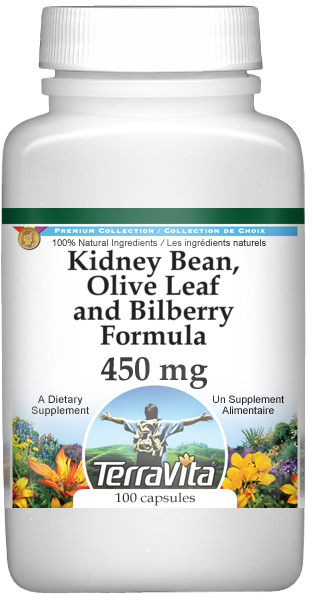 Kidney Bean, Olive Leaf and Bilberry Formula - 450 mg