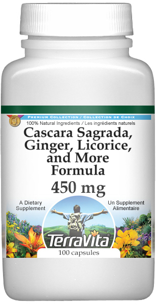 Cascara Sagrada, Ginger, Licorice, and More Formula - 450 mg