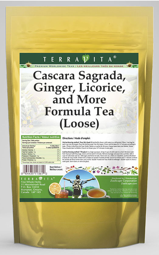 Cascara Sagrada, Ginger, Licorice, and More Formula Tea (Loose)