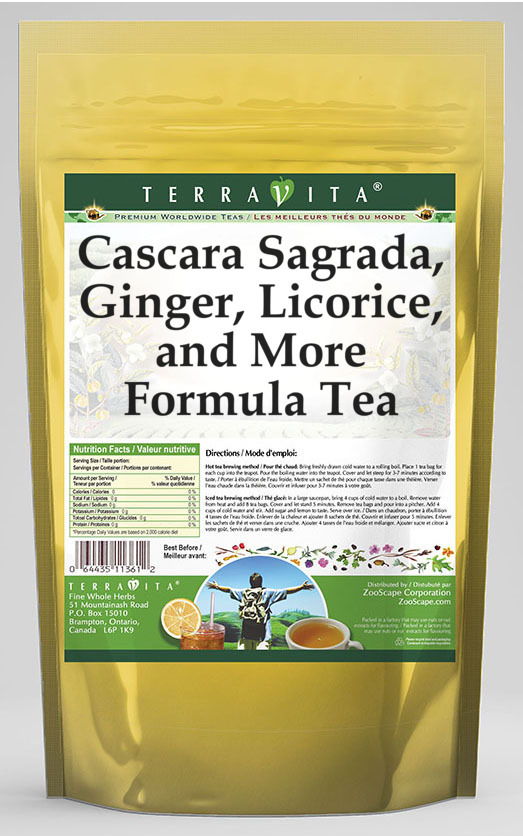 Cascara Sagrada, Ginger, Licorice, and More Formula Tea
