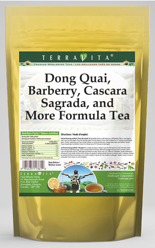 Dong Quai, Barberry, Cascara Sagrada, and More Formula Tea