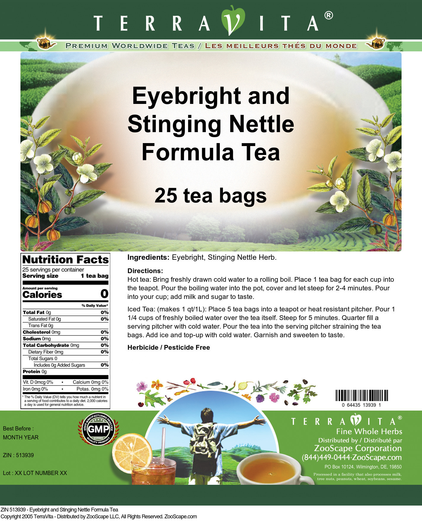 Eyebright and Stinging Nettle Formula Tea - Label