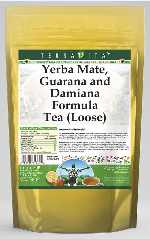 Yerba Mate, Guarana and Damiana Formula Tea (Loose)