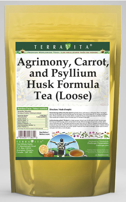 Agrimony, Carrot, and Psyllium Husk Formula Tea (Loose)