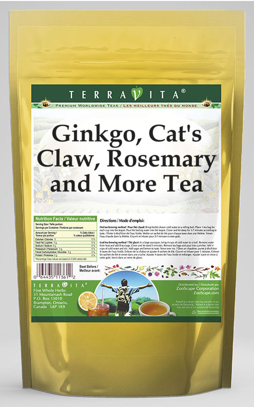 Ginkgo, Cat's Claw, Rosemary and More Tea