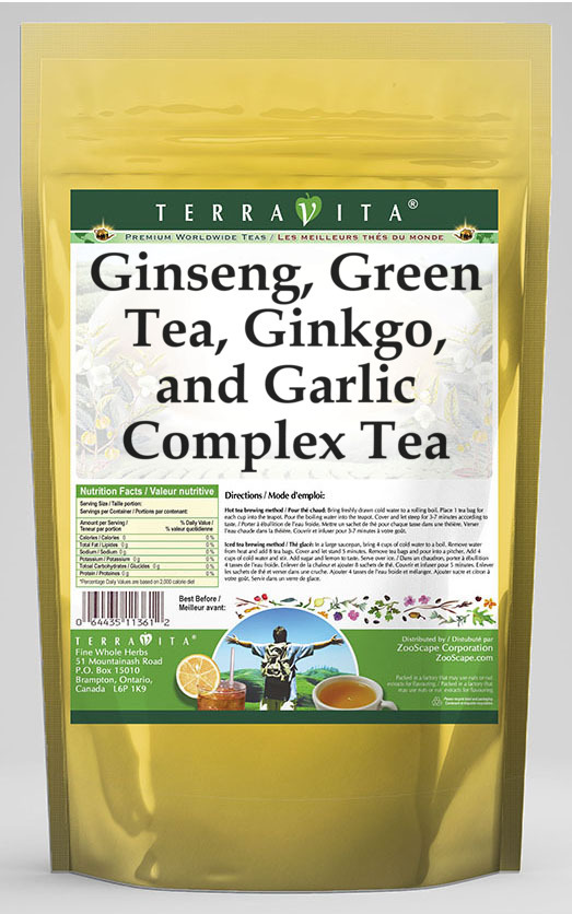 Ginseng, Green Tea, Ginkgo, and Garlic Complex Tea