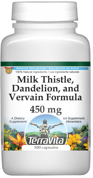 Milk Thistle, Dandelion, and Vervain Formula - 450 mg