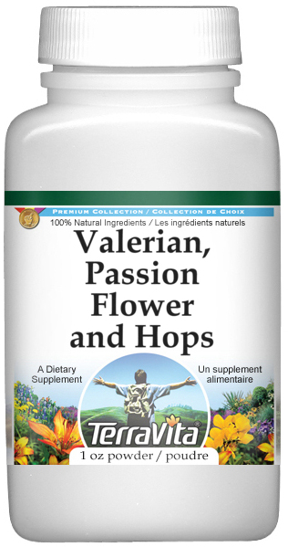 Valerian, Passion Flower and Hops Powder