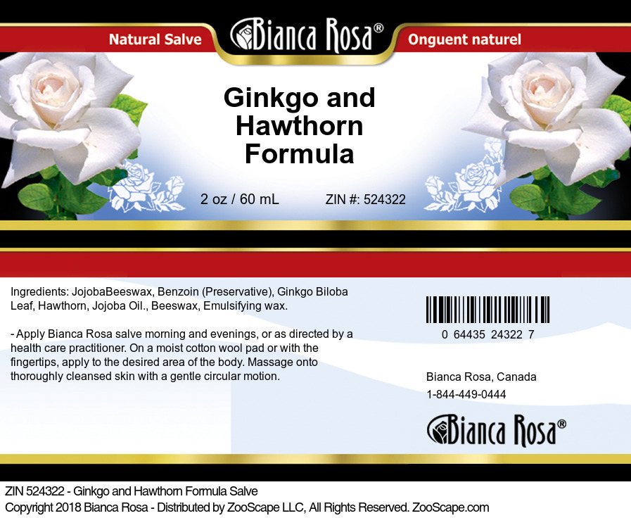 Ginkgo and Hawthorn Formula Salve - Label